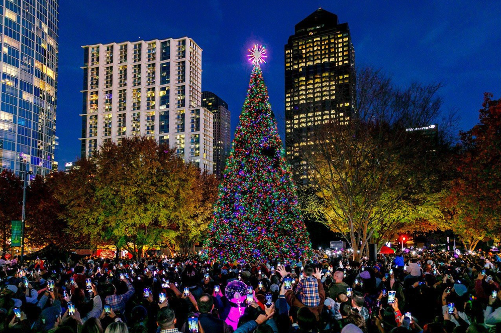 The Tree Lighting Celebration at Klyde Warren Park is a sight to see.